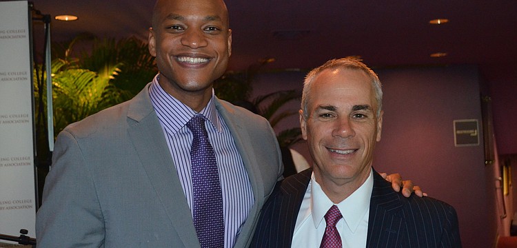 Wes Moore with Town Hall Lecture Series Chair Jay Logan