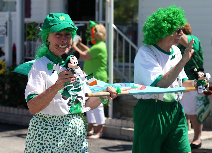 Parade participants were decked out in celebratory green.