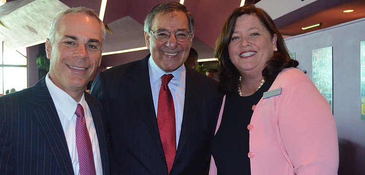 Town Hall Lecture Series Chairman Jay Logan with Leon Panetta and Stephanie Grosskreutz