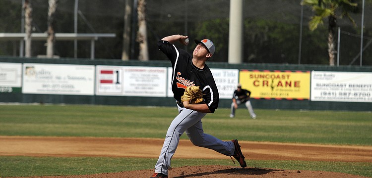 Sarasota High junior Jordan Gubelman got the start on the mound for the Sailors versus Florida Christian March 26.