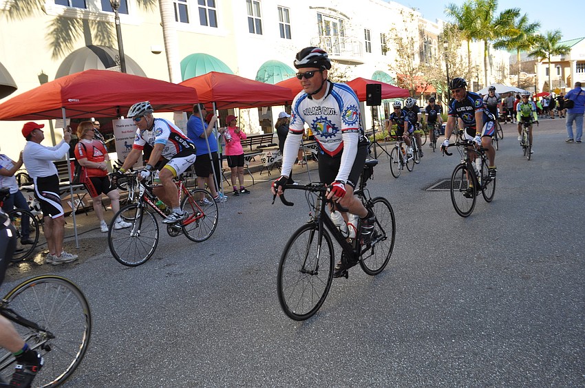 The Lakewood Ranch-based group, the Village Idiots, starts the 62-mile ride.