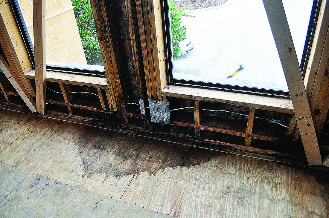 File photo Water damage has caused damage that may affect the stability of the structure.