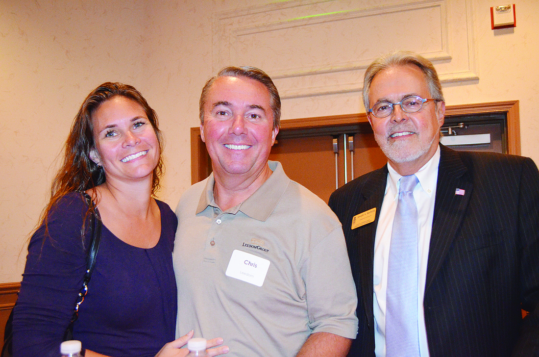 Lisa and Chris Leedom with County Commissioner Joe Barbetta (Photos by Harriet Sokmensuer)
