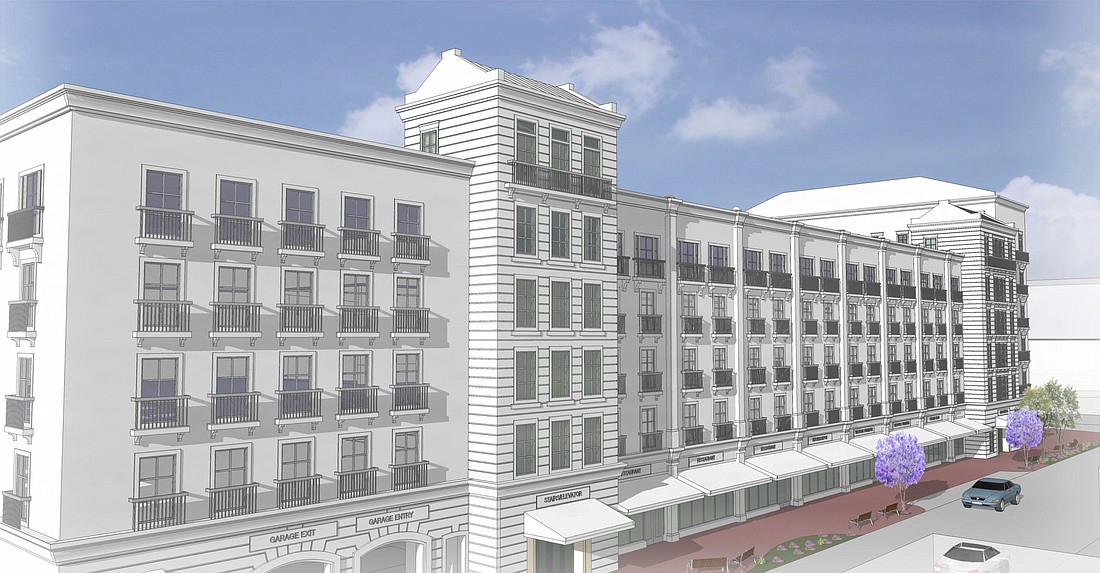 A March 25 rendering of the State Street parking garage, which the city hopes to begin construction on next month.