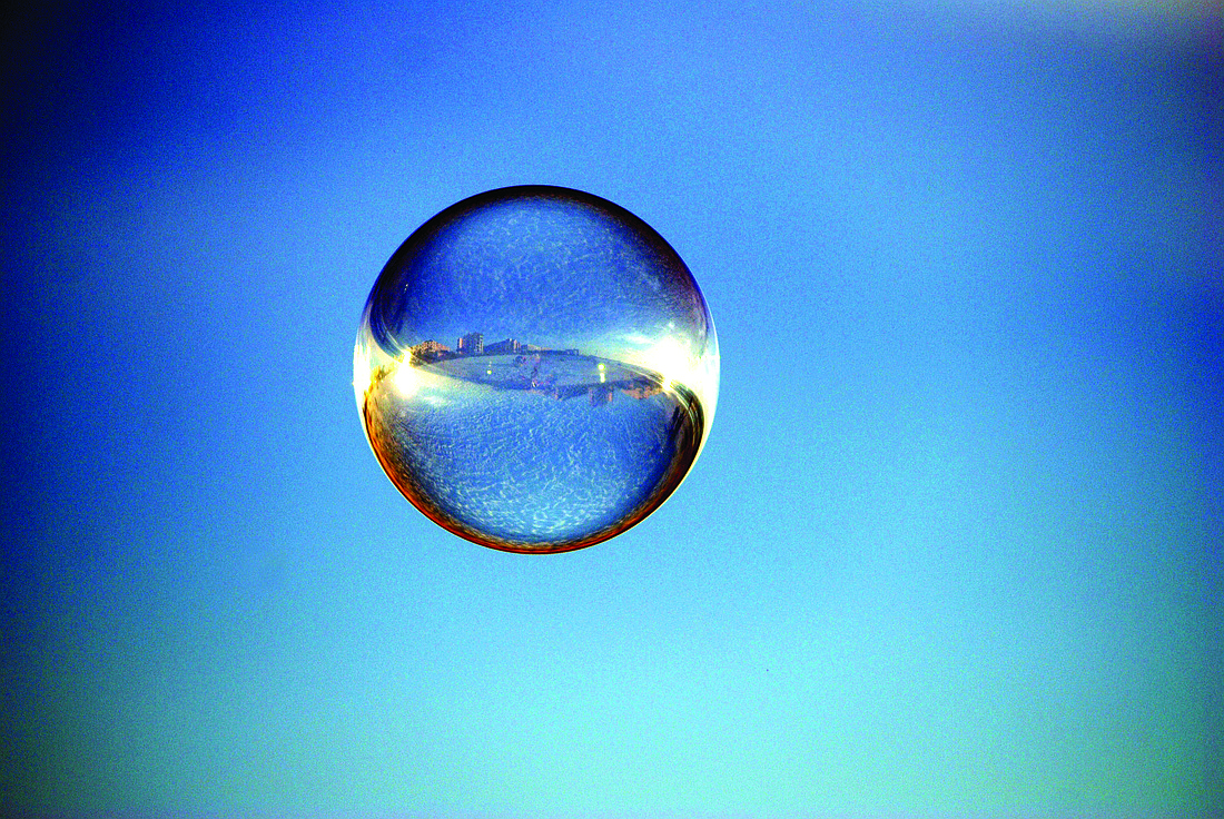 Lisa Rott took this photo of a bubble reflecting the landscape on Crescent Beach on Siesta Key.