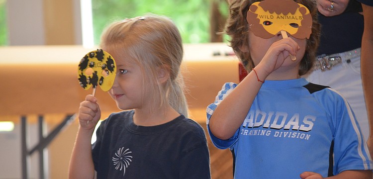 Alana Biller and Alex Kaplon as wild animals.