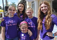 Marian McKane, Betina Mlademoba, Luke Truskowski and Addyson Rudd (bottom) walked for Emmabella Rudd (far right).