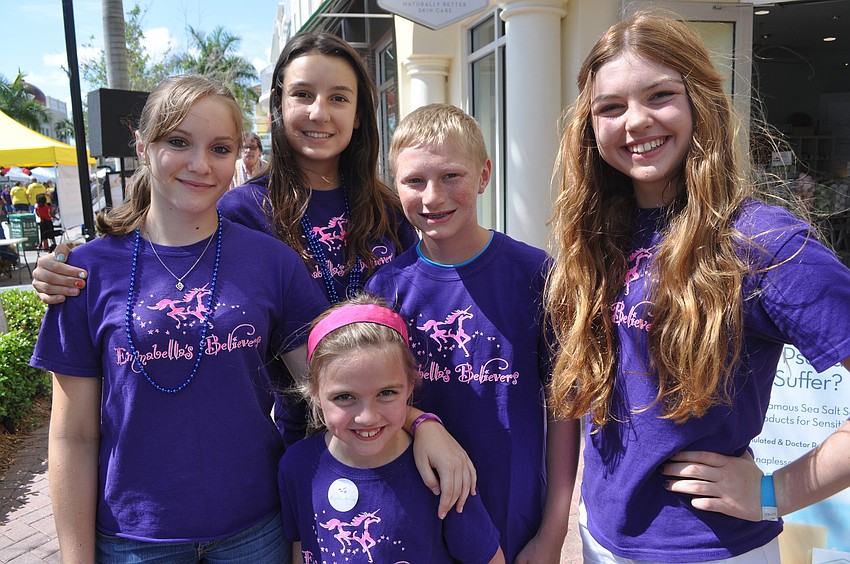 Marian McKane, Betina Mlademoba, Luke Truskowski and Addyson Rudd (bottom) walked for Emmabella Rudd (far right).
