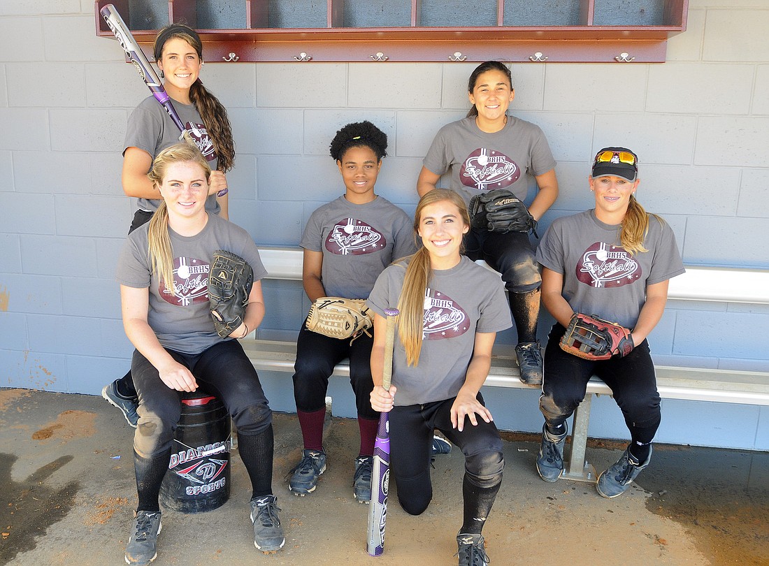 Freshmen Sarah Crawford, Lexie Phelps, Zaire Yancy, Ali Yawn, Myah Moy and Kinsey Goelz all routinely start for Braden River. (Photos by Jen Blanco)