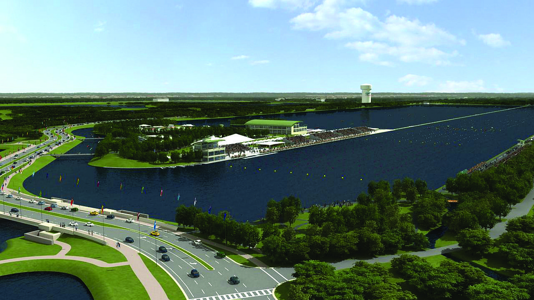 This rendering depicts the extension of Cattlemen Road and Sarasota County's future world-class rowing venue at Nathan Benderson Park. (Courtesy rendering)