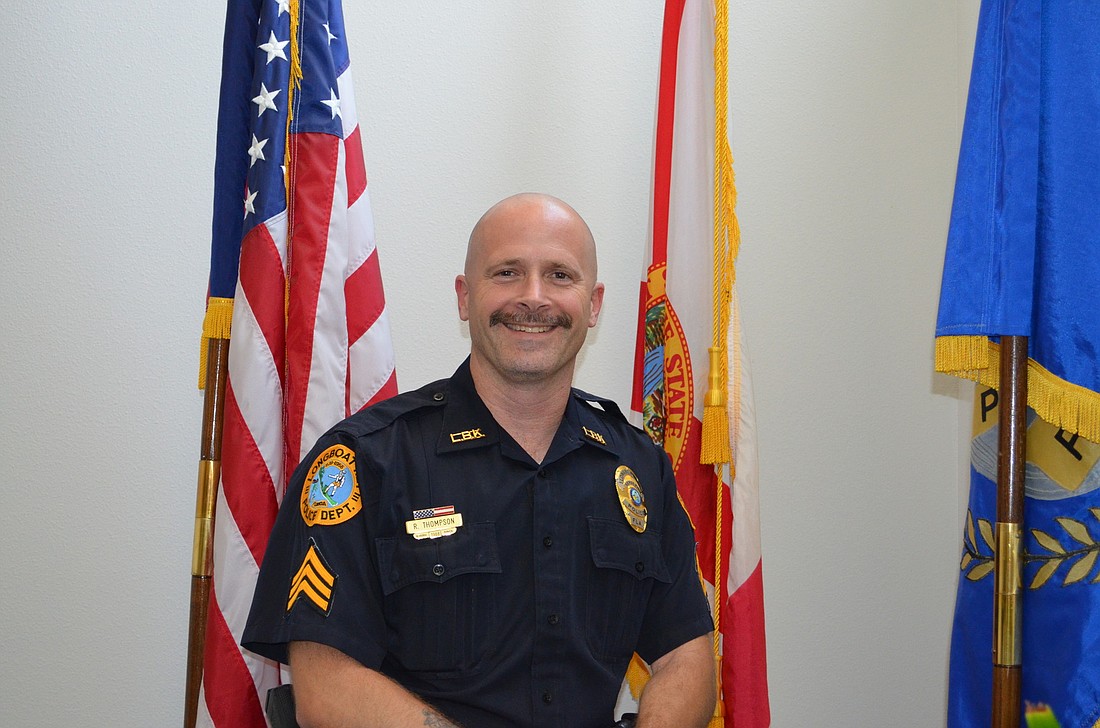 Longboat Key Police Sergeant Randy Thompson was named police officer of the year for the third time in his career this week.
