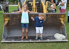 Olivia and Logan Armstrong goof around.