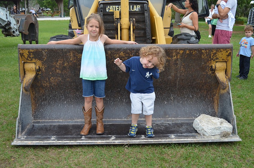Olivia and Logan Armstrong goof around.