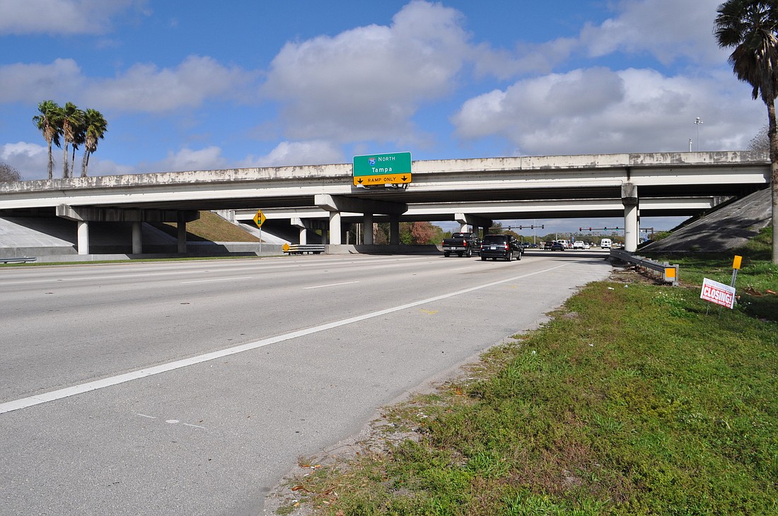 A double diverging diamond interchange has been proposed by the Florida Department of Transportation.
