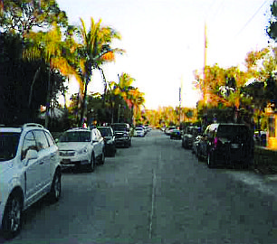 Village resident Pete Rowan photographed Broadway facing east in March to show parking congestion. Courtesy photo