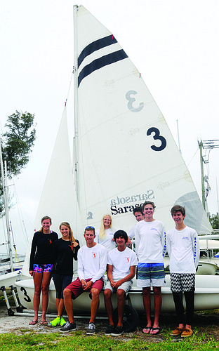 The Pine View School and Sarasota High sailing teams are both part of the Sarasota Youth Sailing Program. (Photo by Jen Blanco)