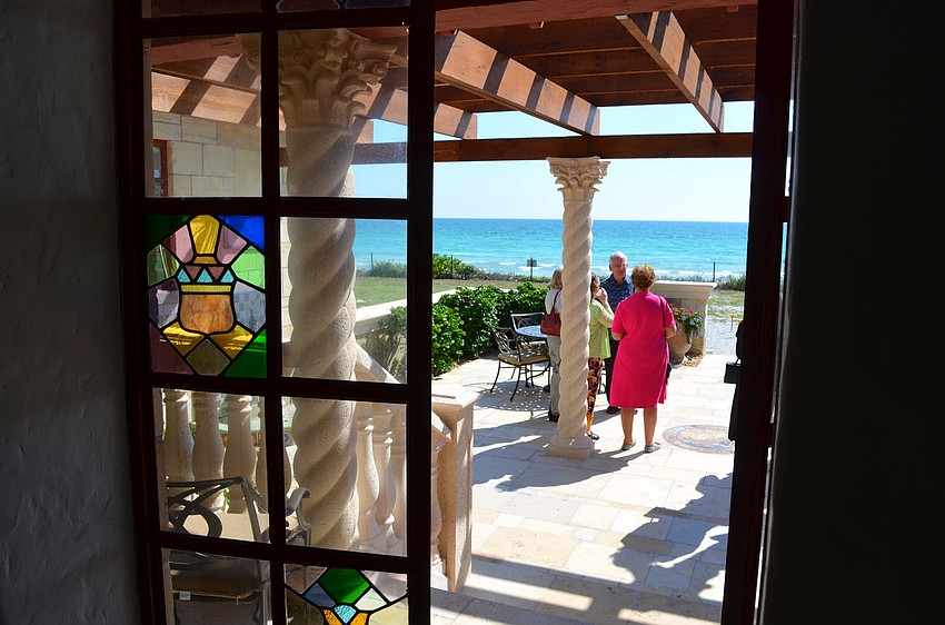 The home is complementary mix of new and old with expansive views of the water.