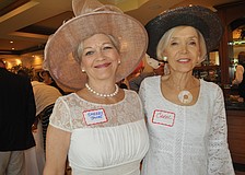 Sherry Janes, chairwoman of the Sarasota Singles Society, with Carol Erickson, who helped start the group