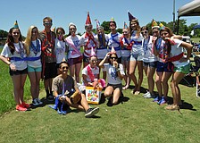 Students in Lakewood Ranch High Schoolâ€™s Lakewood Leaders club prepare for the birthday lap.