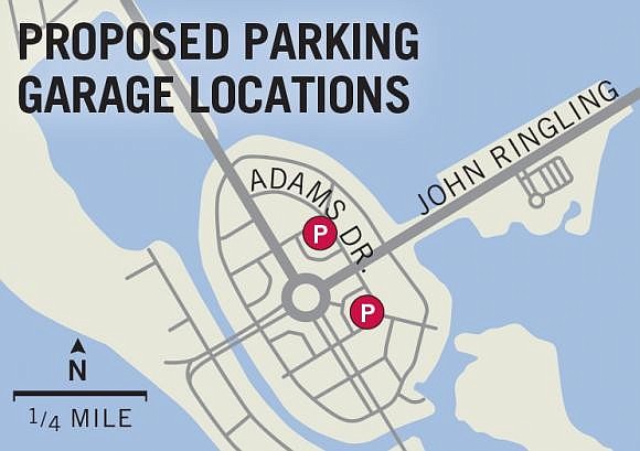 The city is considering building a parking garage on St. Armands to mitigate parking issues, but the Urban Design Studio believes the issue can be addressed with other solutions.