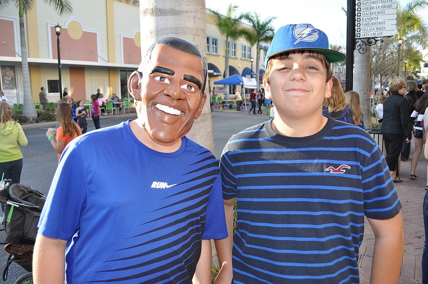 Steven Livingston, dressed as Barack Obama, with TJ Freer