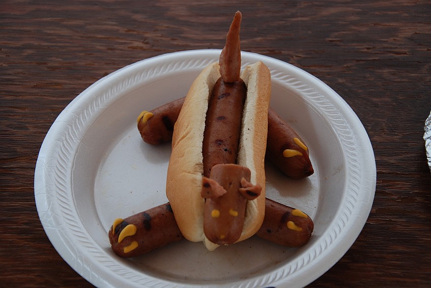 Creative creations for the hotdog contest done by children.