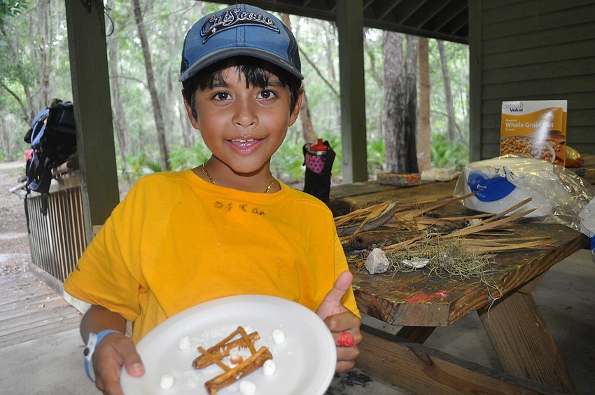 Oscar Carrillo learned about fire safety and made an edible fire pit.