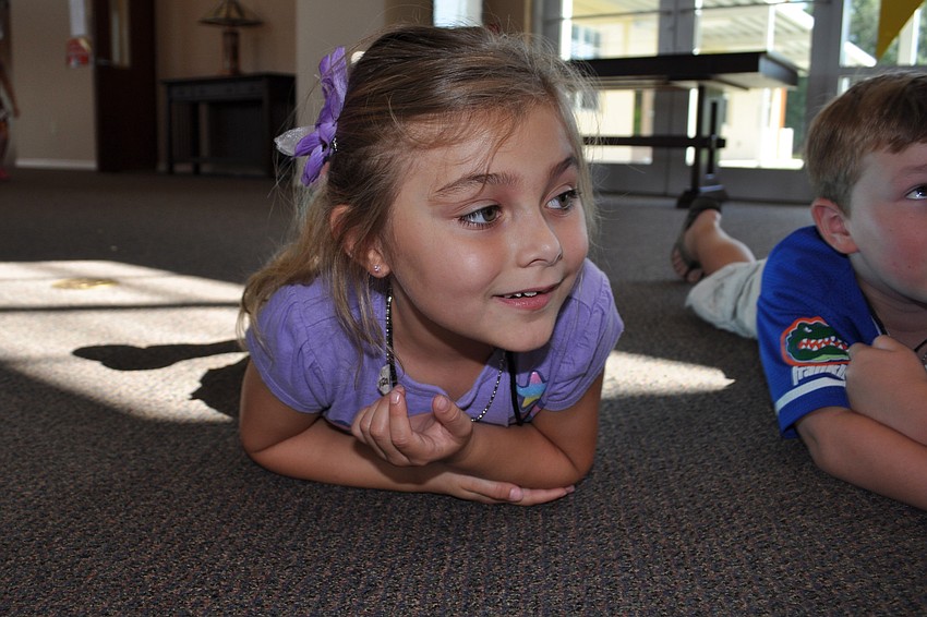 Isabel Neeb, 5, readies for a game.