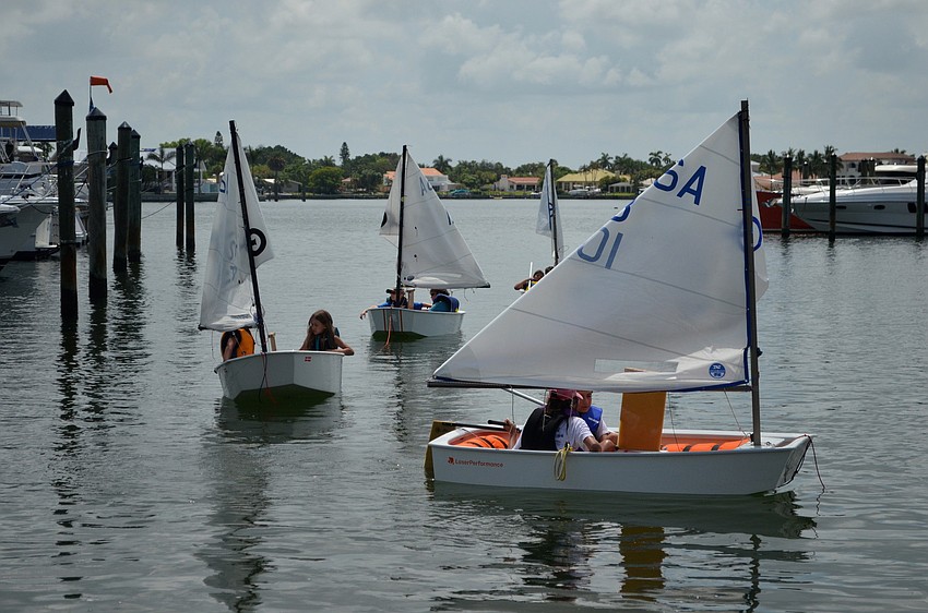 The boat tail line pulls the campers back to the yacht club.