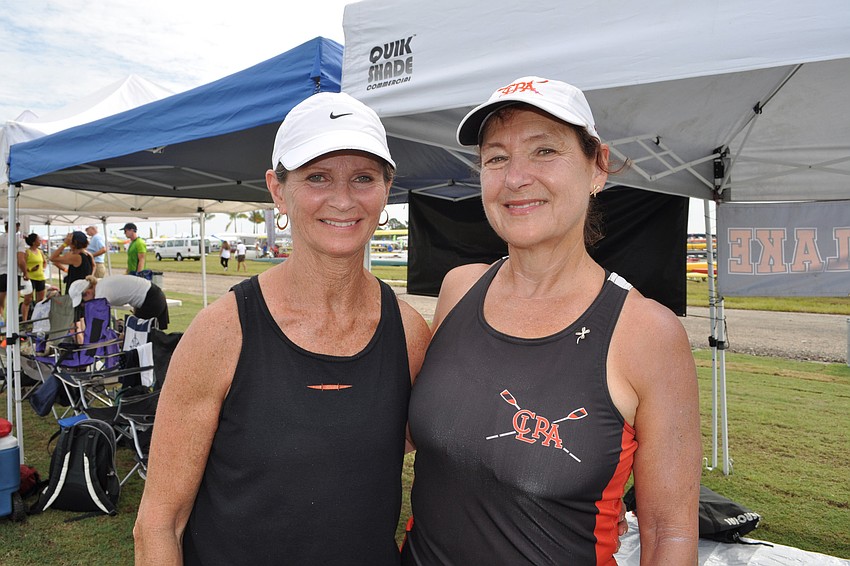 Camille Tropp and Barbara Hogan rowed with the Carnegie Lake Rowing Association in New Jersey.