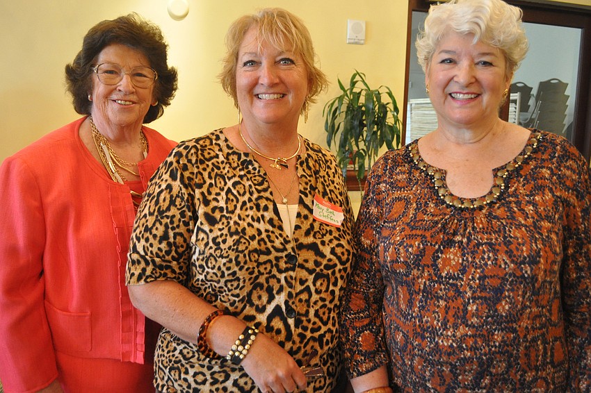Irene Shatz with club president Mary Beth Steffens and past president Frankie Bailey