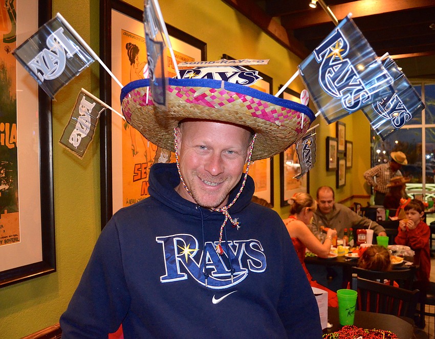 Adam Waxler shows off his Tampa Bay Devil Rays pride.