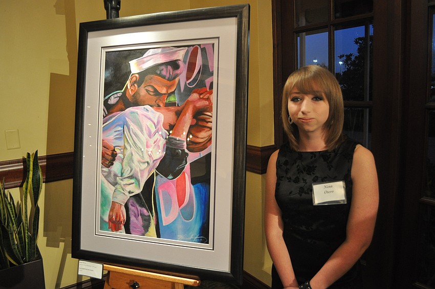 Nina Otero, a Lakewood Ranch High School sophomore, displayed an acrylic version of â€œUnconditional Surrender.â€