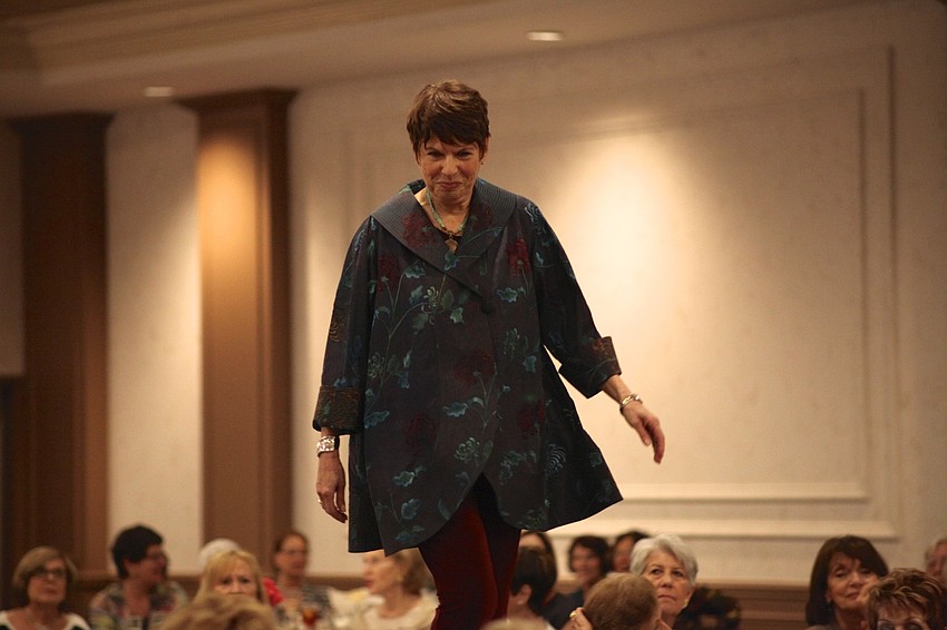 Nancy Cohen shows off a casual swing coat.