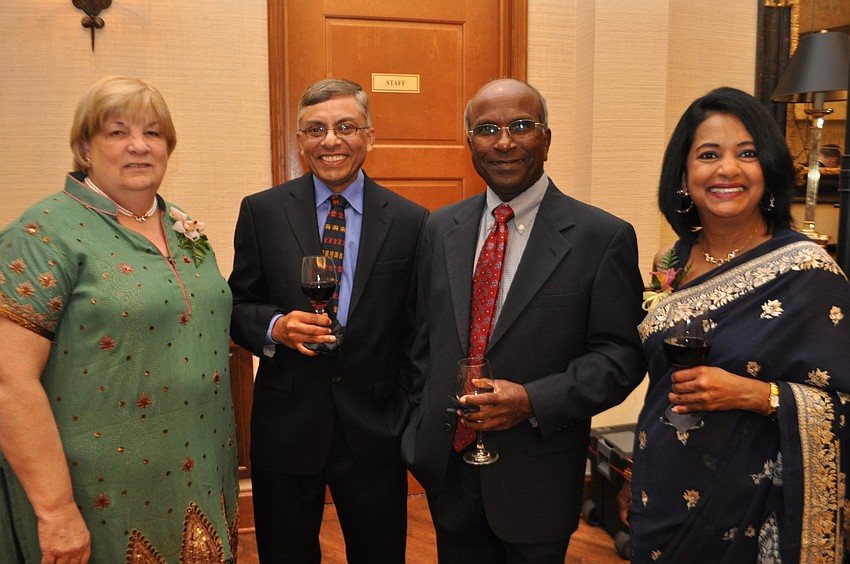 Kathy Samarasinghe with friend Bandula Wickram, and her husband, Sam Samarasinghe, and Sandy Wick