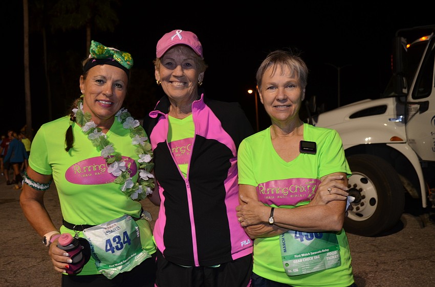 Lucy Linet, June Suller and Janet Wilcox are part of the Running Chix.