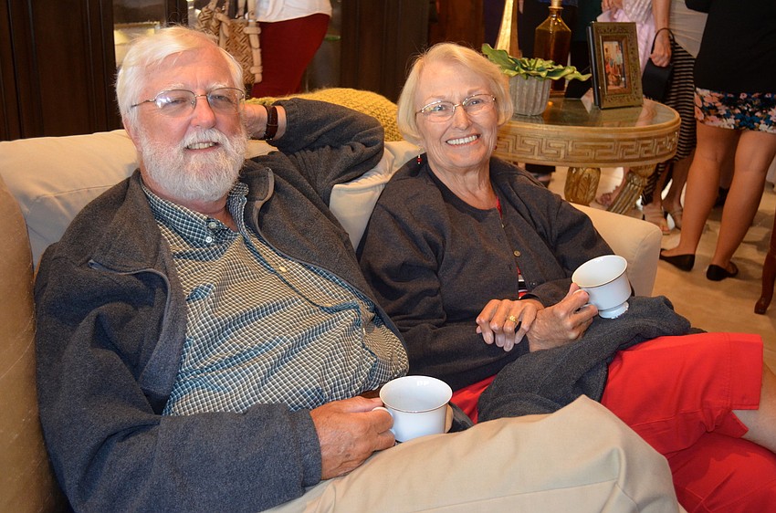 Dan and Nancy Spohn relax on the couch.