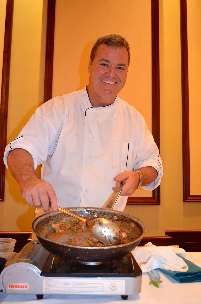 Chef Tommy Klauber led the attendees in a cooking lesson.