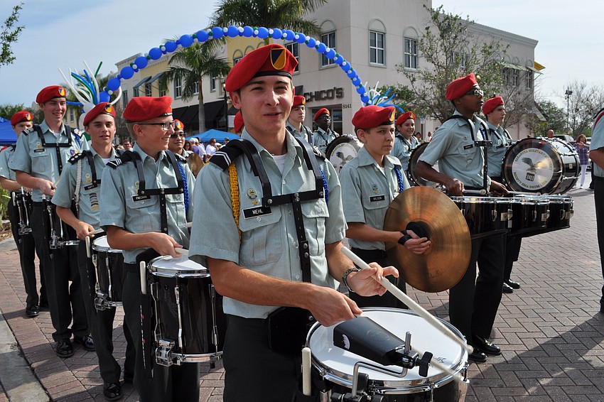 Jordan Mehl and the drum line from Sarasota Military Academy provided music as walkers began their journey.