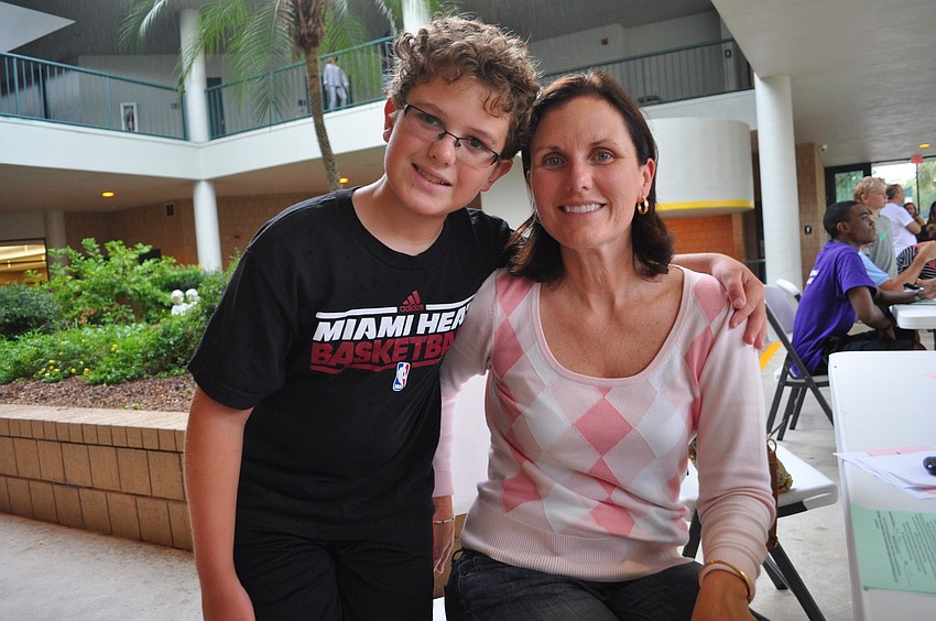 Dr. Sheila Halpin with Jack Mungillo, a seventh grader involved with the Braden River Middle School Technology Education Association