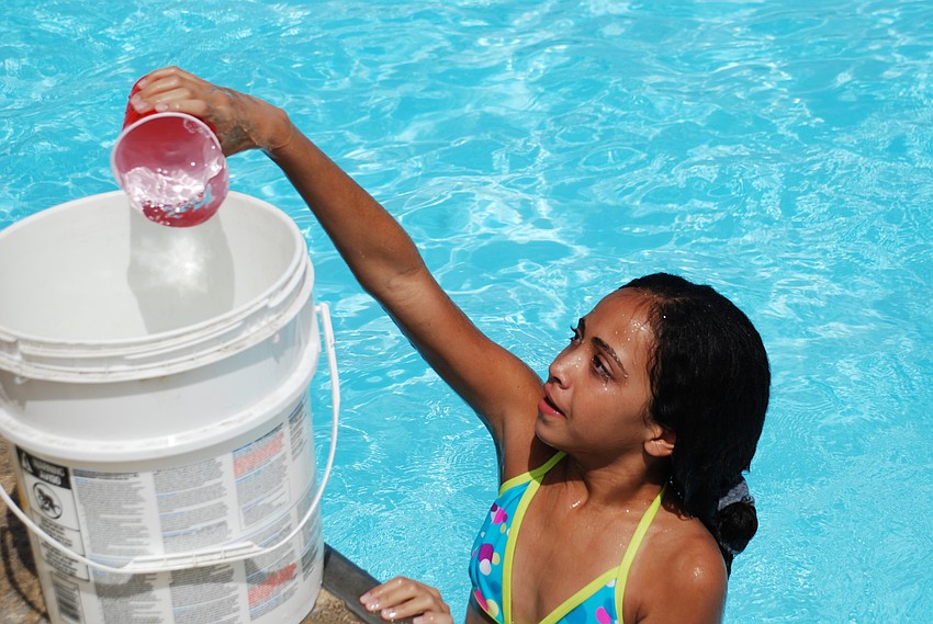 Carmen Lesser, 11, competed in the relay race.