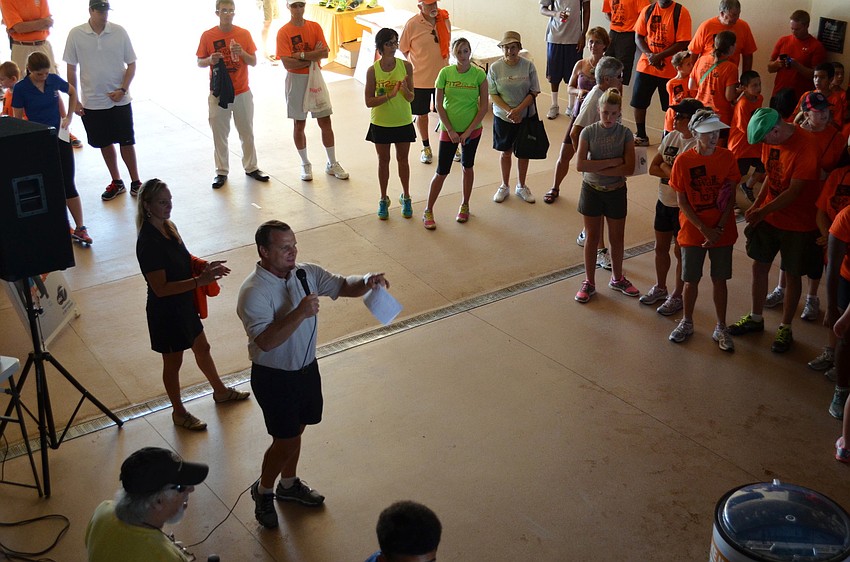Boys & Girls Clubs of Sarasota President and CEO Bill Sadlo speaks before the walk begins.