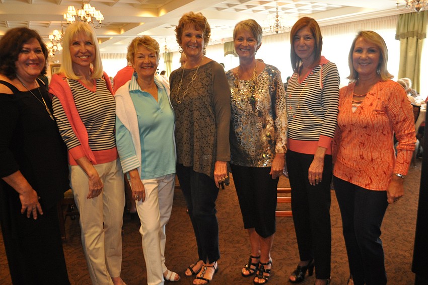 Evelyn & Arthur manager Aliki Gable with Tara fashion show models Kristina Senechal, Kathy Medosch, Martha Galli, Jimi Lynne Chapman, Maryanne Kett and Jan Stewart