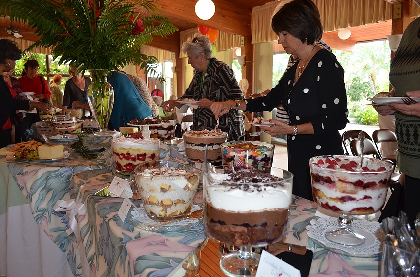 Members enjoyed fourteen trifles made by Garden Club members