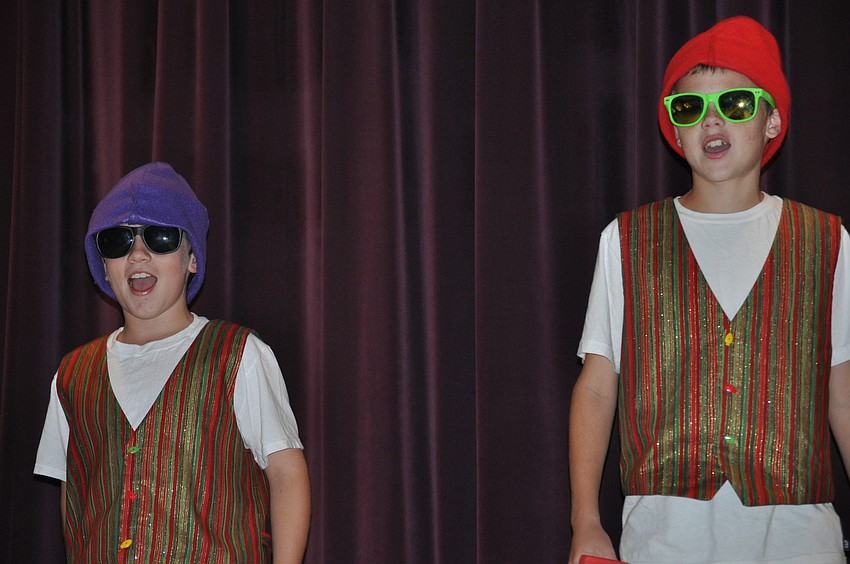 Elves Blake Hentges and Tanner Toler showed off their rapping skills.
