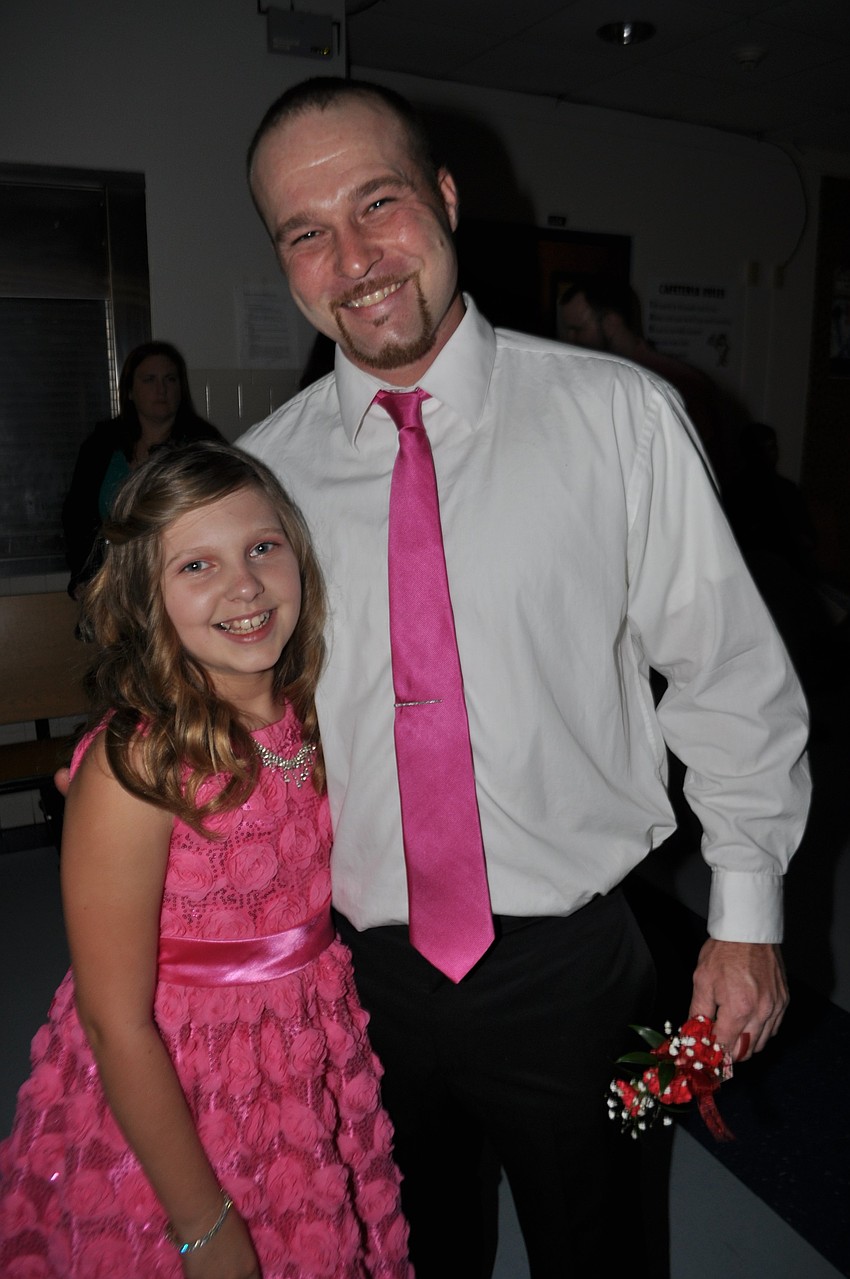 Lacie Shepherd with her dad, Nick Aldridge.