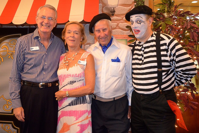 Bob and Marie Hunter with Norman Weber and Mike the Mime