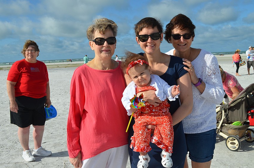 Rose Donley (center) with great-grandmother Helen Gorecki, mom Amanda and grandmother Deb Gorecki