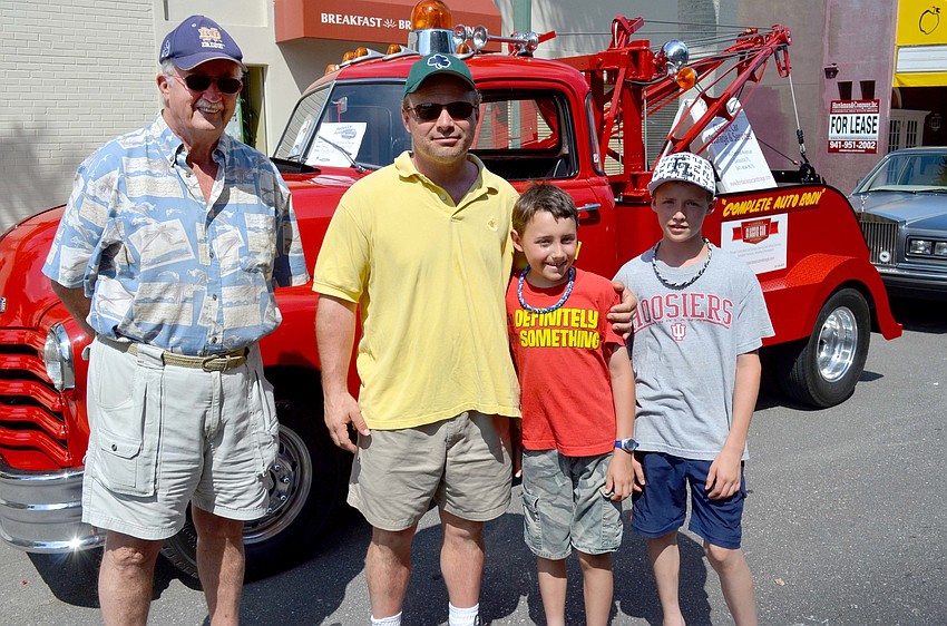 Ron Shrum with Kevin Mitschelen and his sons, Jacob and Jordan