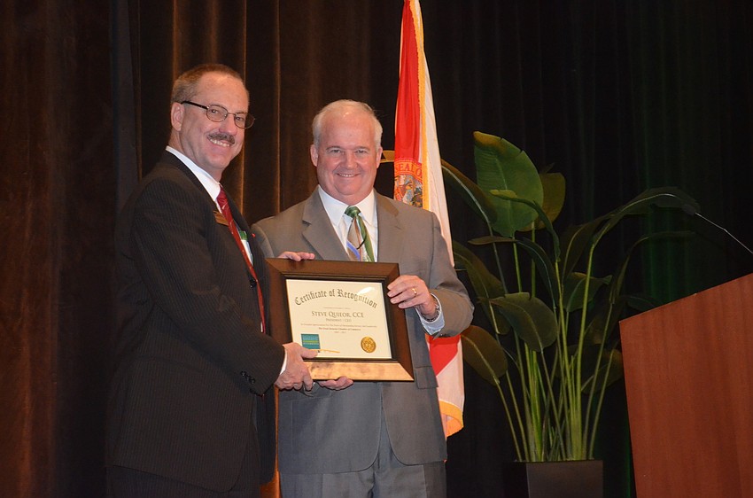 Steve Quieor was recognized for his ten years as the Chamber's president.